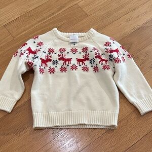 Hanna Andersson Cream and Red Knit Sweater